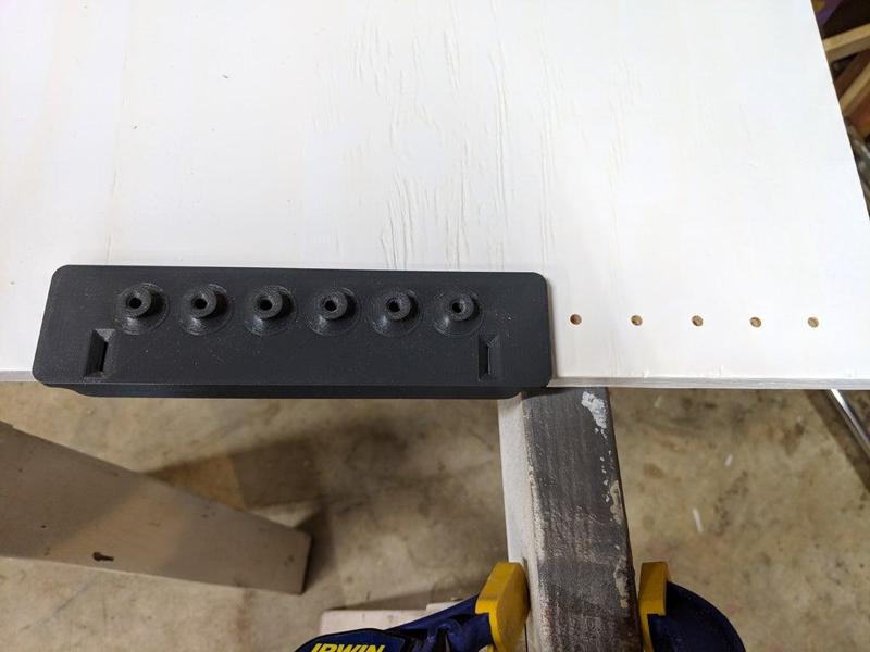 Drill Jig for Adjustable Shelf Pegs
