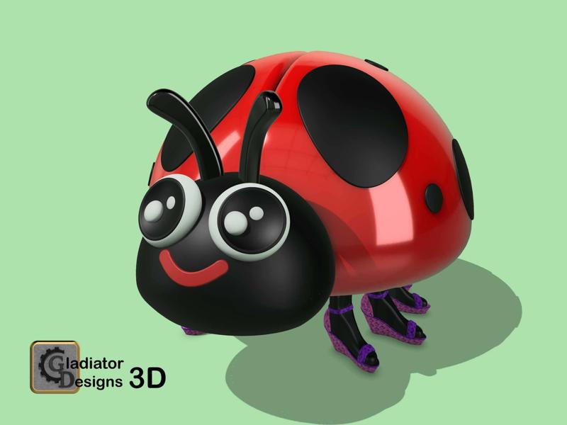 Lady Bug Diva, Print in Place, No Supports