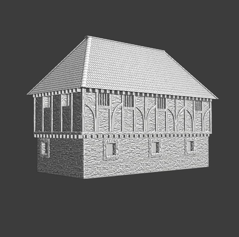 Large Medieval 2 storey house - model