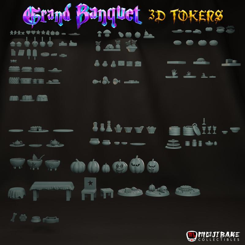 Magic Treats, The Grand Banquet | Fantasy Miniature Food Tokens For RPG Games