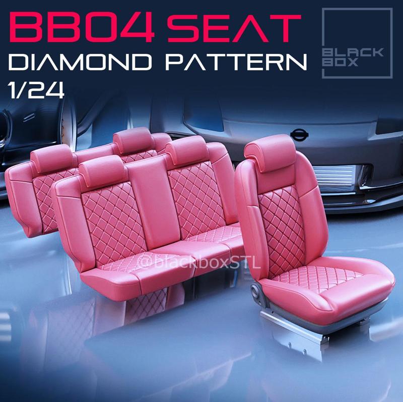 BB04a Diamond Pattern Seat FOR DIECAST AND MODELKITS 1-24th