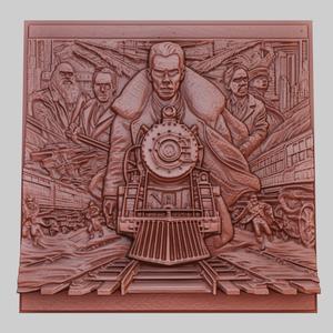Snowpiercer 3d printer relief medallion obj stl