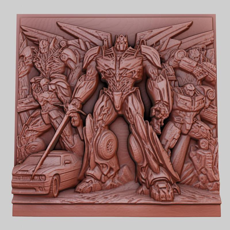 Transformers 3d printer relief medallion obj stl