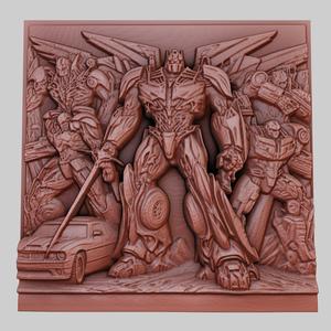 Transformers 3d printer relief medallion obj stl