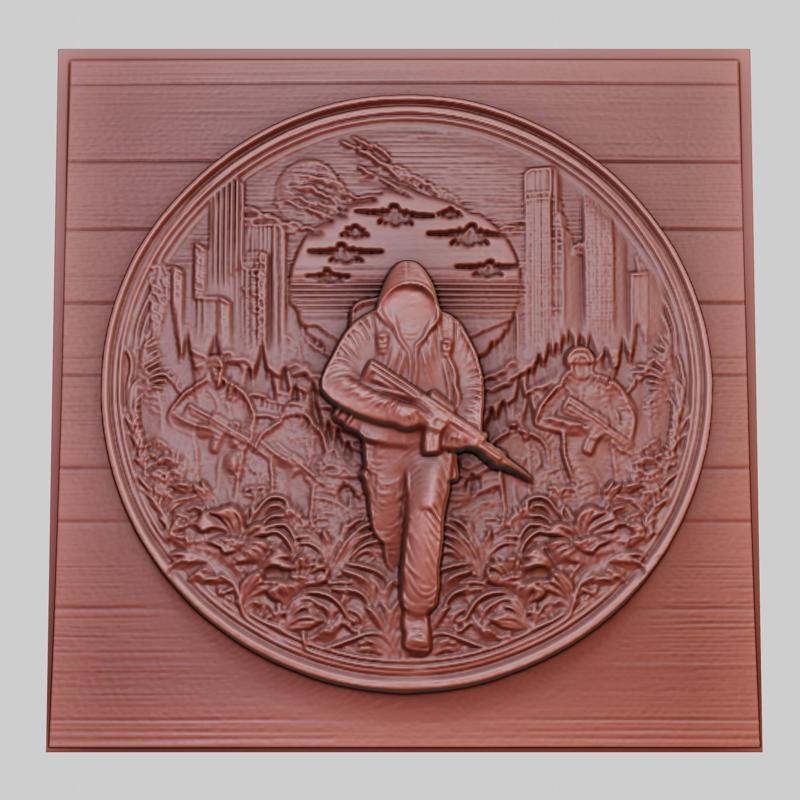 Jumper 3d printer relief medallion obj stl