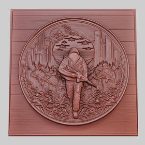 Jumper 3d printer relief medallion obj stl