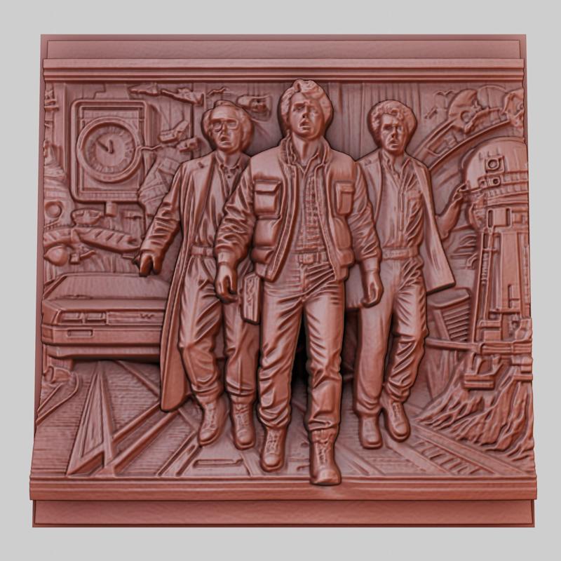 Back to the Future 3d printer relief medallion obj stl