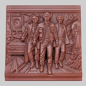 Back to the Future 3d printer relief medallion obj stl