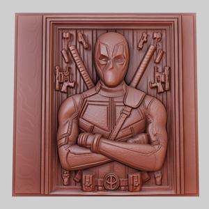 Deadpool 3d printer relief medallion obj stl