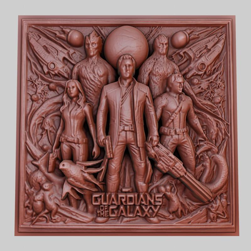 Guardians of the Galaxy 3d printer relief medallion obj stl