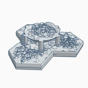 Modern Destroyed Storage Tank with Hex Base MDHB017