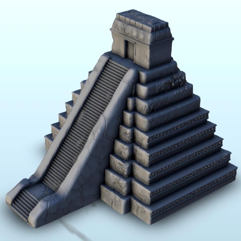 Mesoamerican pyramid with sanctuary 8  - Maya Aztec Cuetzpal Seraphon Lizardmen Medieval Ancient Cusco