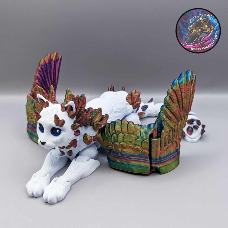 Meowl, Flexi Winged Cat, Articulated Fantasy Cat