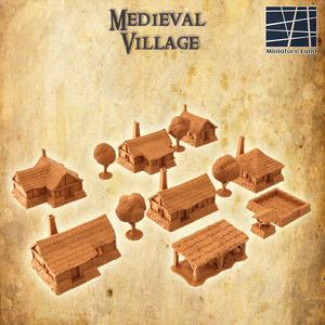 Modular Medieval Village - Tabletop Terrain - 28 MM
