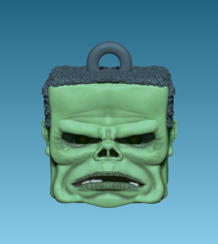 MINECRAFT MOVIE ZOMBIE HEAD KEYCHAIN