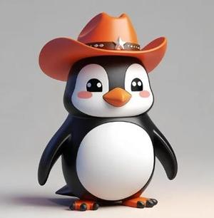 Pinguïn with cowboyhat