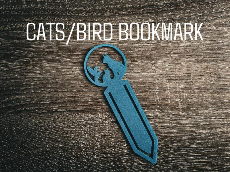 Bookmark - Cats and bird