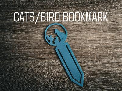 Bookmark - Cats and bird