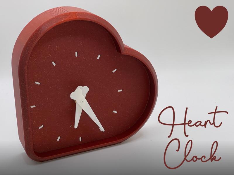 Heart Shaped Wall and Desk Clock