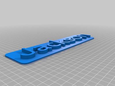 Jackson 3D Nameplate