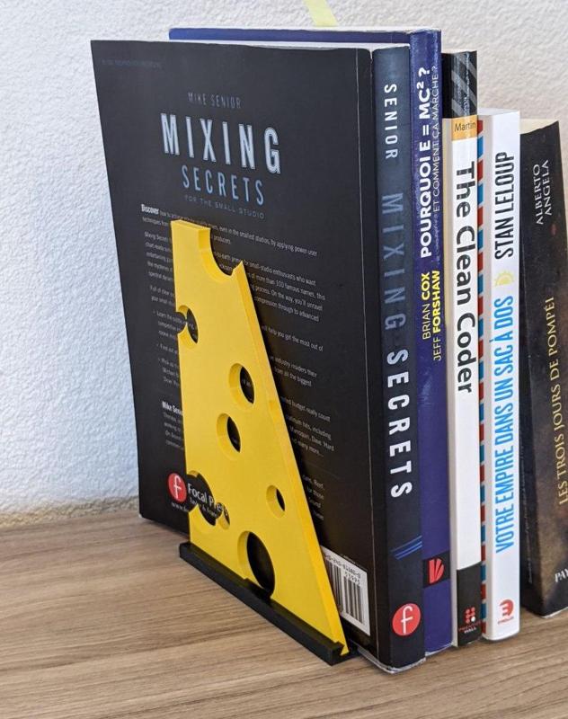 Swiss cheese bookend