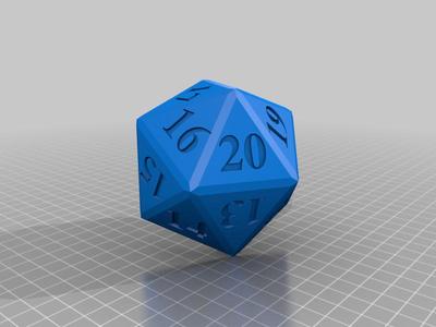 d20 Countdown Die (Dice Holder) - 5mm Magnet Remix