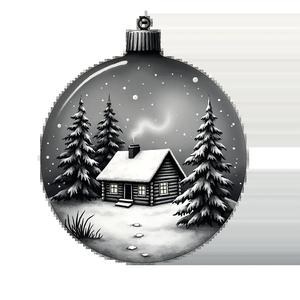 Snowy house bauble   
