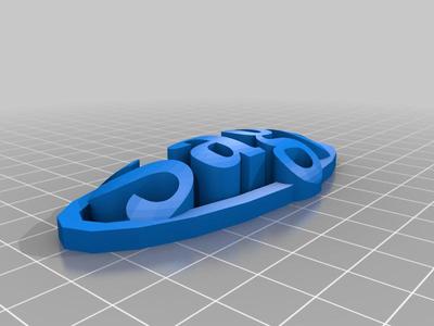 Sage keychain name tag