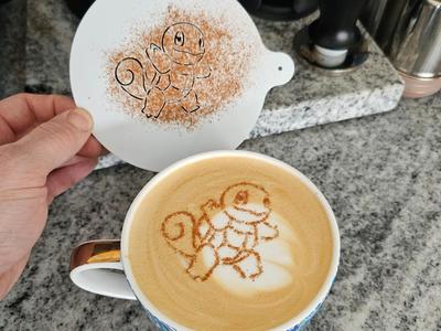 Perfect Squirtle Pokemon Outline Latte Art Stencil