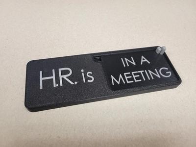 Door Name Plate - Status Slider: In, Out, In a meeting - Customizable