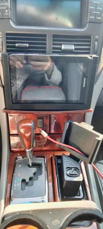 2004 Lexus LS 430 Double Din Stereo Faceplate Mod with Mount for Tablet