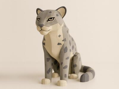 Low Poly Snow Leopard