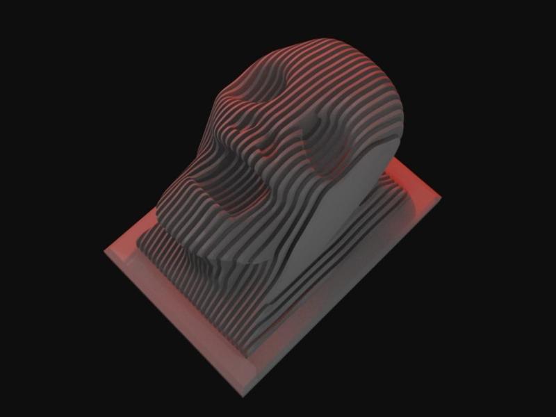 Ghost Face layered sculpture