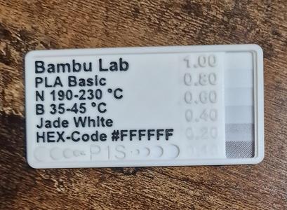 Schmiddis Filament Swatch - Bambu Text-Tool