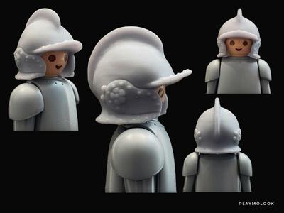 MEDIEVAL BURGUNDY HELMET FOR CUSTOM SCALE FIGURE PLAYMOBIL