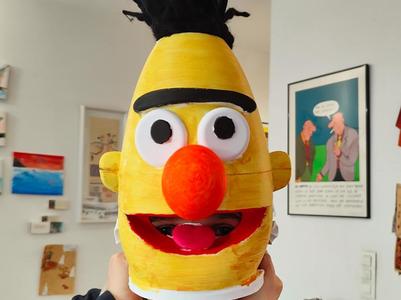 Bert from Bert&Ernie mask split in 3 for A1 mini