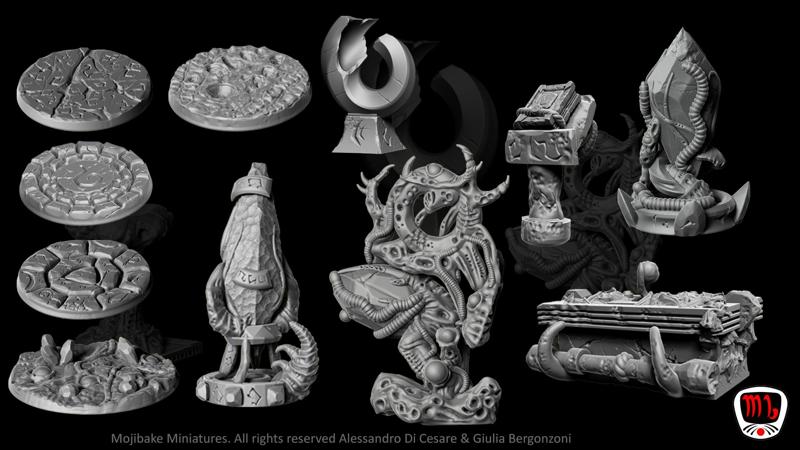  The dark cult of Chterr- Fagn  props set