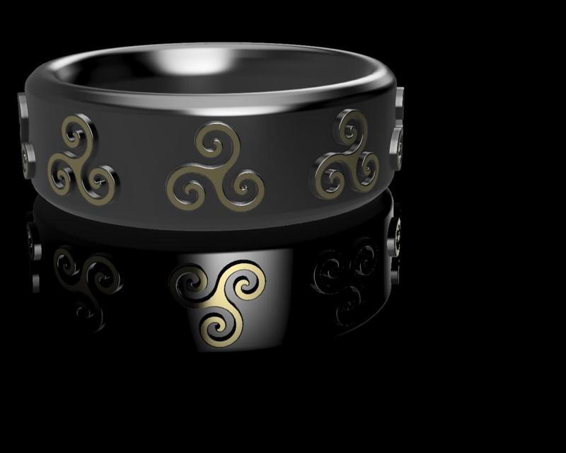 Triskel ring   Bague triskèle