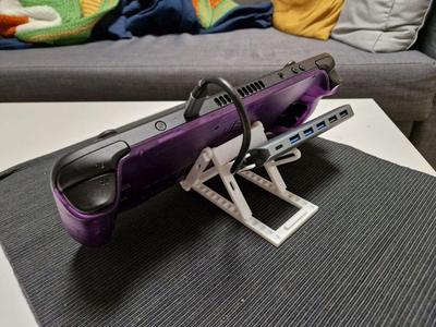 SteamDeck Foldable-adjustable stand with Usb-hub holder