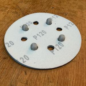 Orbital sanders sanding paper mounting jig/helper