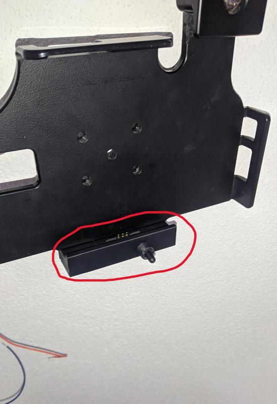 Brodit holder Samsung Galaxy Tab Active 2 or 3 lower part charger (optional)