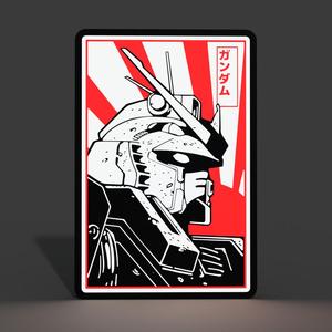 Gundam Red and Black Lightbox LED Lamp