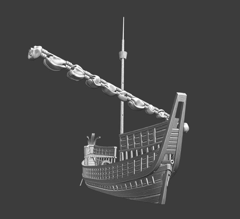 Byzantine Dromon - Medieval Warship Model