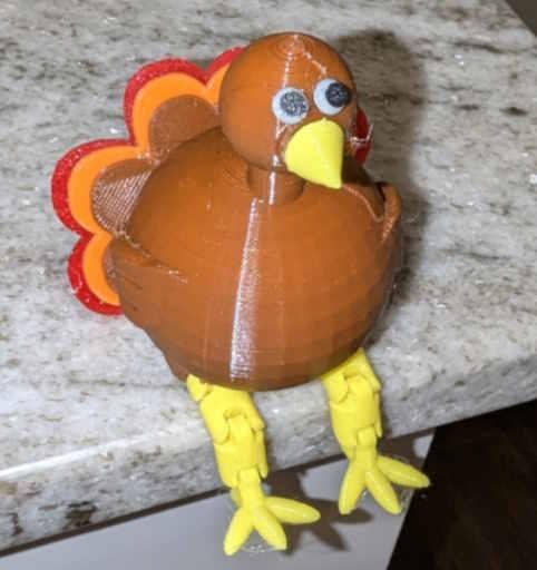 Turkey with articulated legs