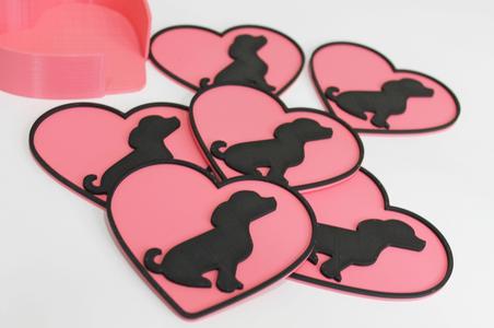Dog heart coaster