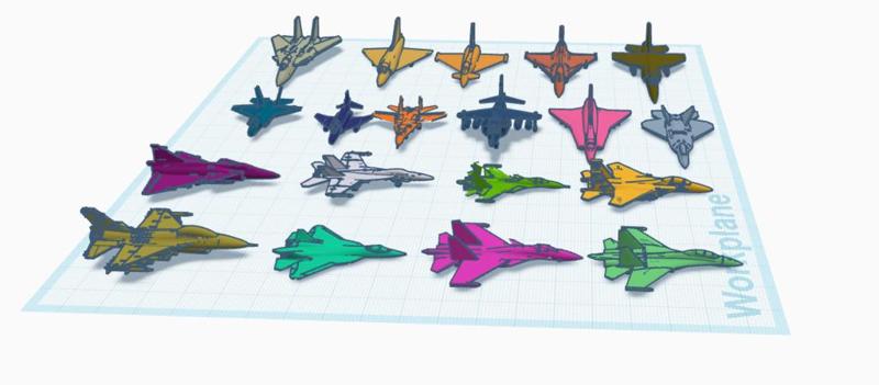 The Ultimate International Fighter Jet 20 Pack: F-16, F-18, F-15SG, F-22, F-35C, Su-27, Su-33, Su-35, Su-57, Mig-29, Rafale B, Mirage III, Mirage F1, Eurofighter, Harrier Jump Jet, JAS 39, J37, J35 Draken, F-14 Tomcat, F-4 Phantom