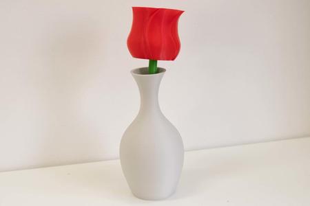 Spiral Vase Rose With modular Stem