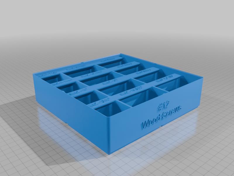 Gridfinity based #12 Wood Screw Bin