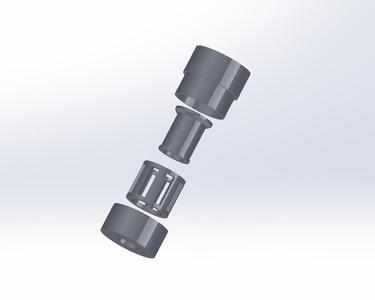 Roller bearing with M3 bolts as rollers