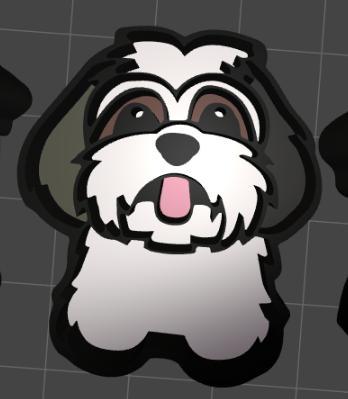 Shih Tzu Maltese Little Fluffy White Dog Charm, Dog Keychain, Dog Keychain, Gift For Dog Lovers